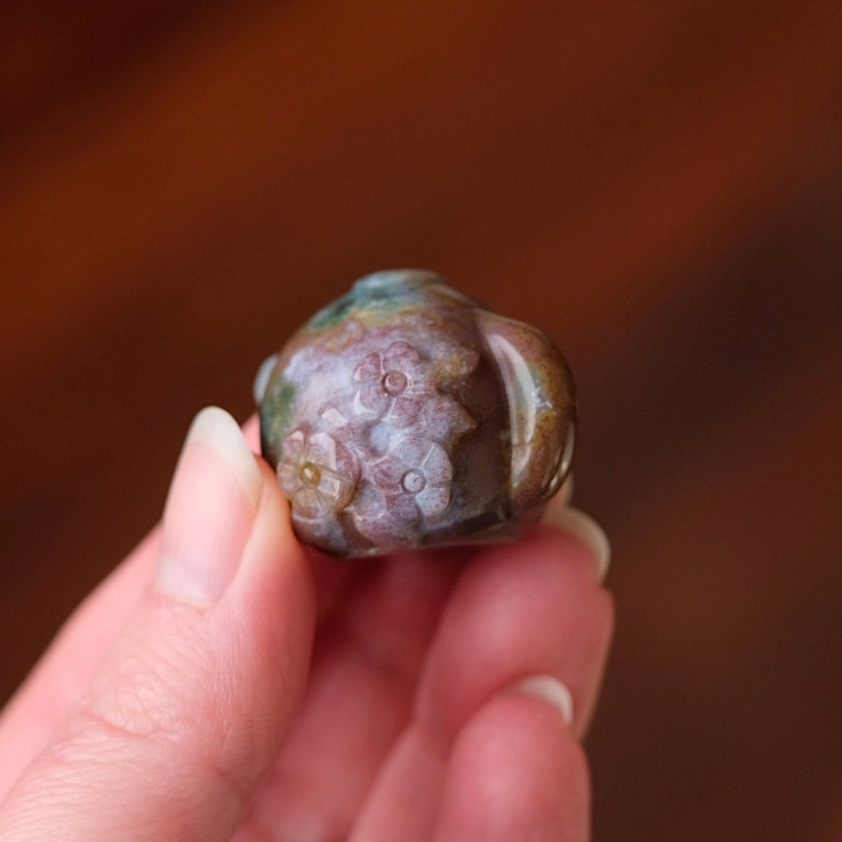 Purple Moss Agate Teapot | Moss Agate Crystal Carving