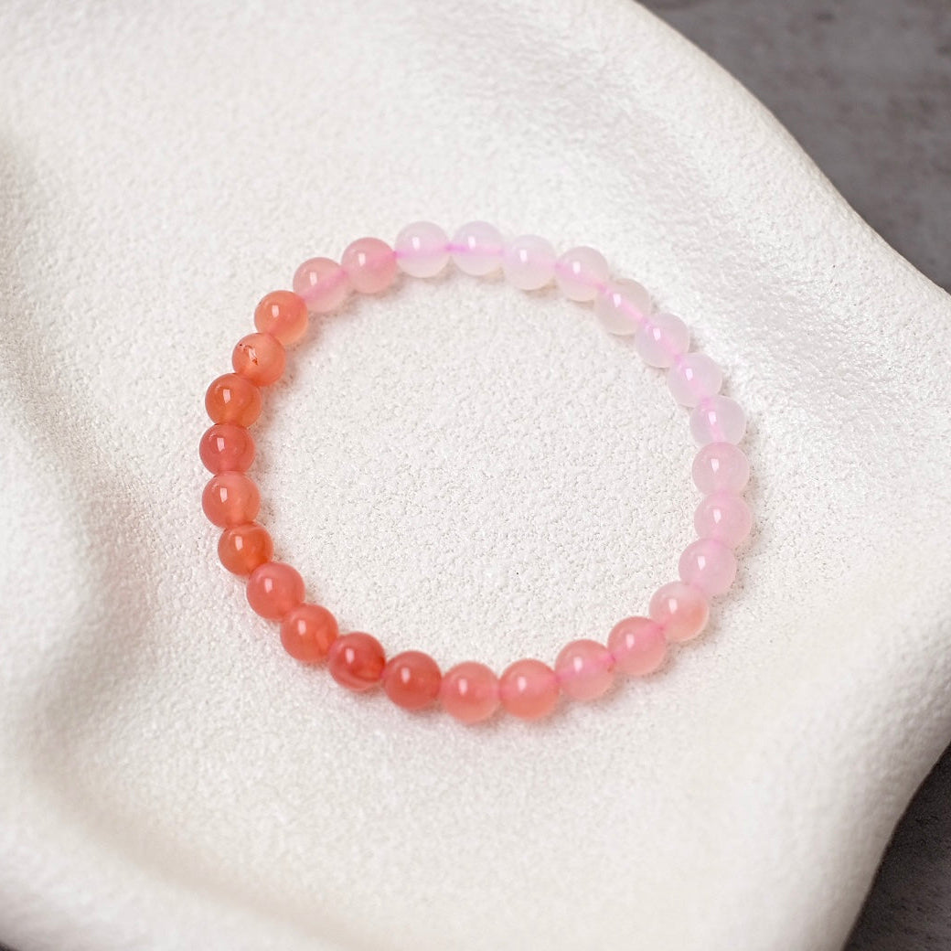 Yanyuan Agate Bracelet | Pink Agate Crystal Stretch Bracelet