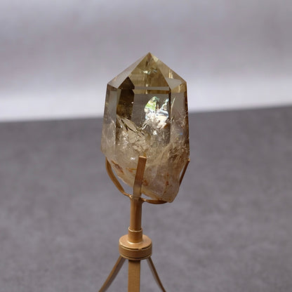 Phantom Smokey Citrine Point + Stand | Rainbow Citrine Crystal Point
