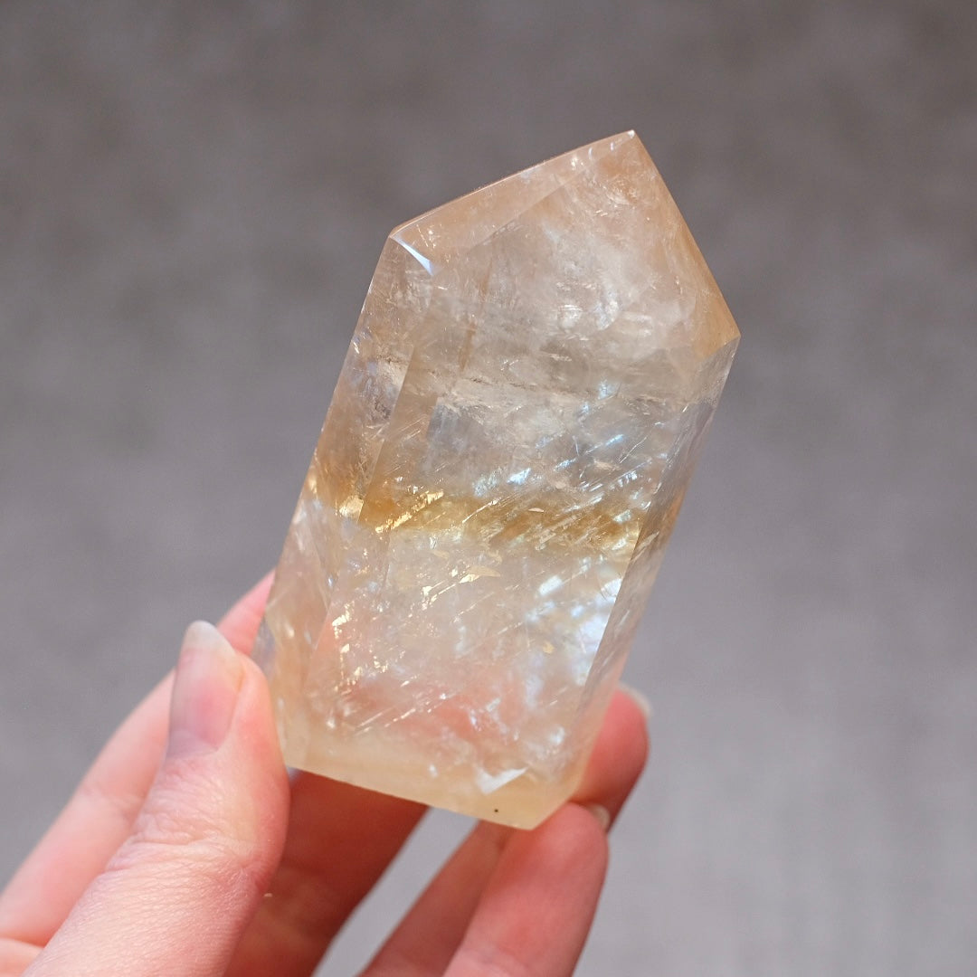 Honey Calcite Tower | Golden Optical Calcite Crystal Point