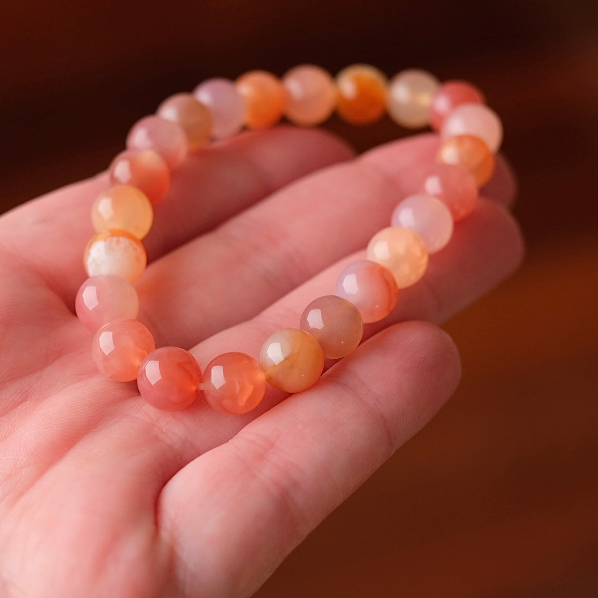 Yanyuan Agate Bracelet | Pink Agate Crystal Stretch Bracelet