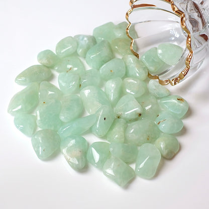 Mint Prehnite Tumbles | Green Blue Prehnite Tumbled Crystal