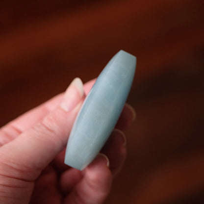 Aquamarine Palm | Blue Aquamarine Crystal Palmstone
