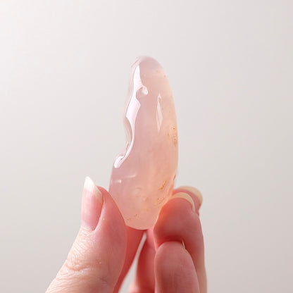 Pink Chalcedony Palm | Chalcedony Pocket Stone