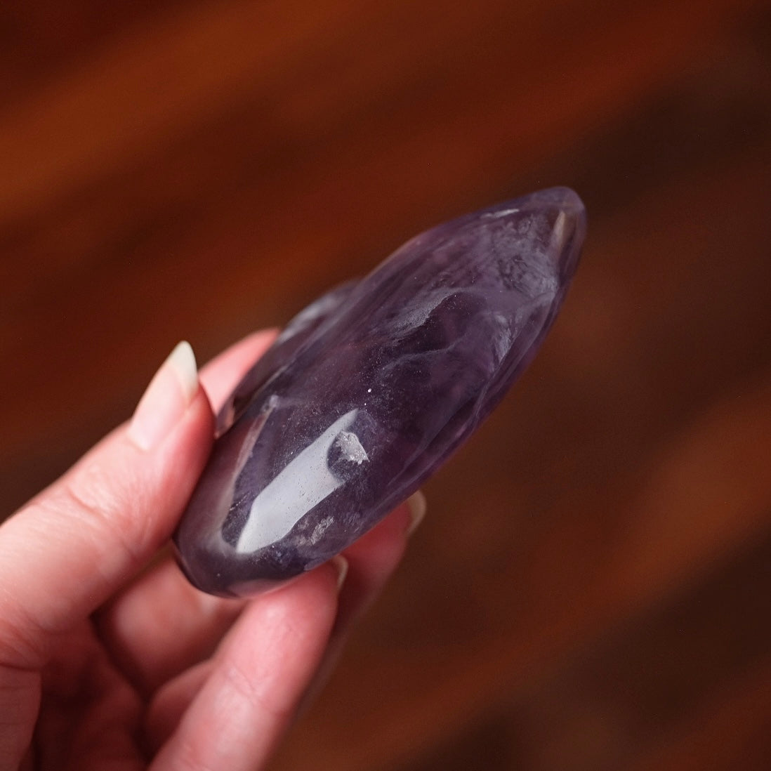 Yttrium Fluorite Ammonite Carving | Pink Fluorite Crystal Shell