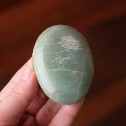Garnierite Palm | Green Moonstone Crystal Palm Stone
