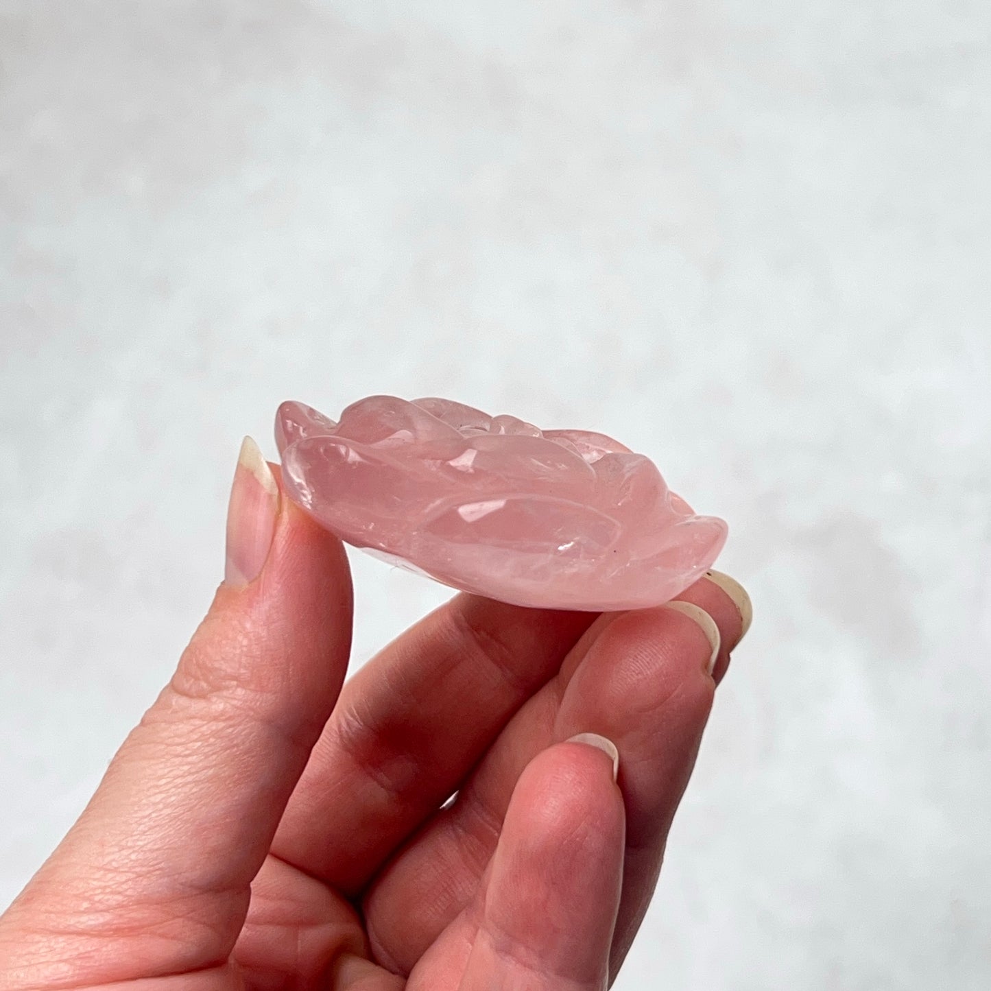 Rose Quartz Flower | Rose Quartz Crystal Flower Carving