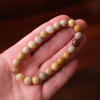 Fossilised Coral Bracelet | Coral Crystal Stretch Bracelet