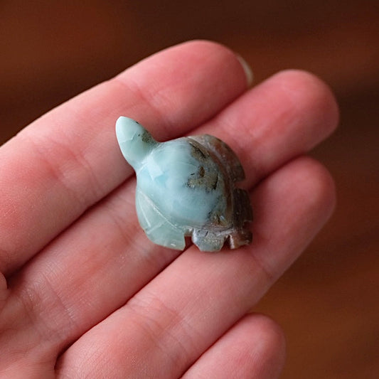 Larimar Turtle Carving | Crystal Animal | Crystal Turtle