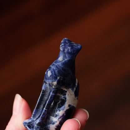 Sodalite Egyptian Cat Carving | Crystal Cat Figure