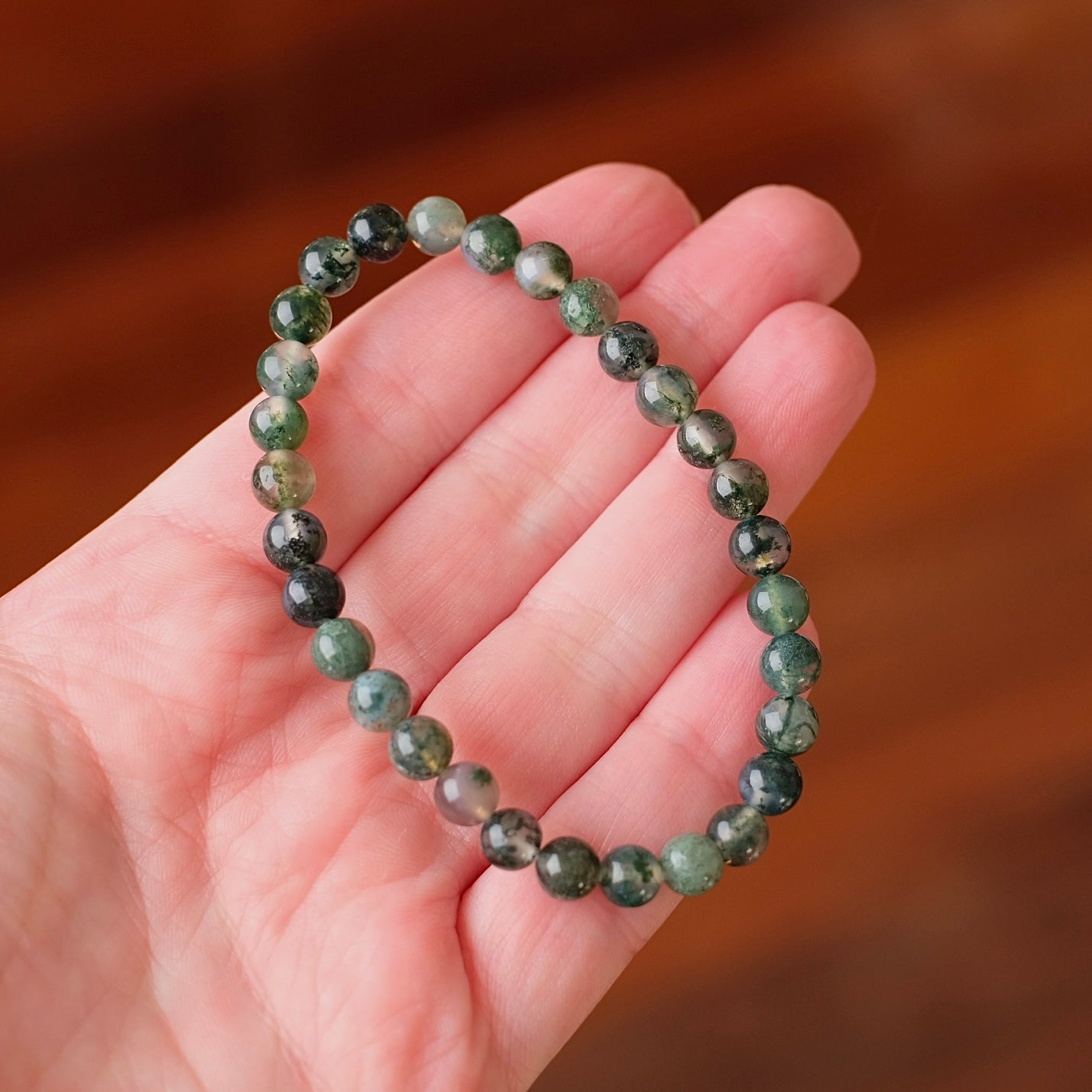 Moss Agate Bracelet | Agate Crystal Bracelet