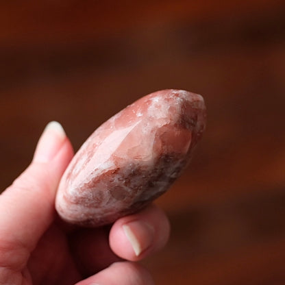 Rose Calcite Palm | Calcite Crystal Palmstone