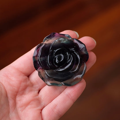Rainbow Fluorite Flower | Fluorite Crystal Flower Carving