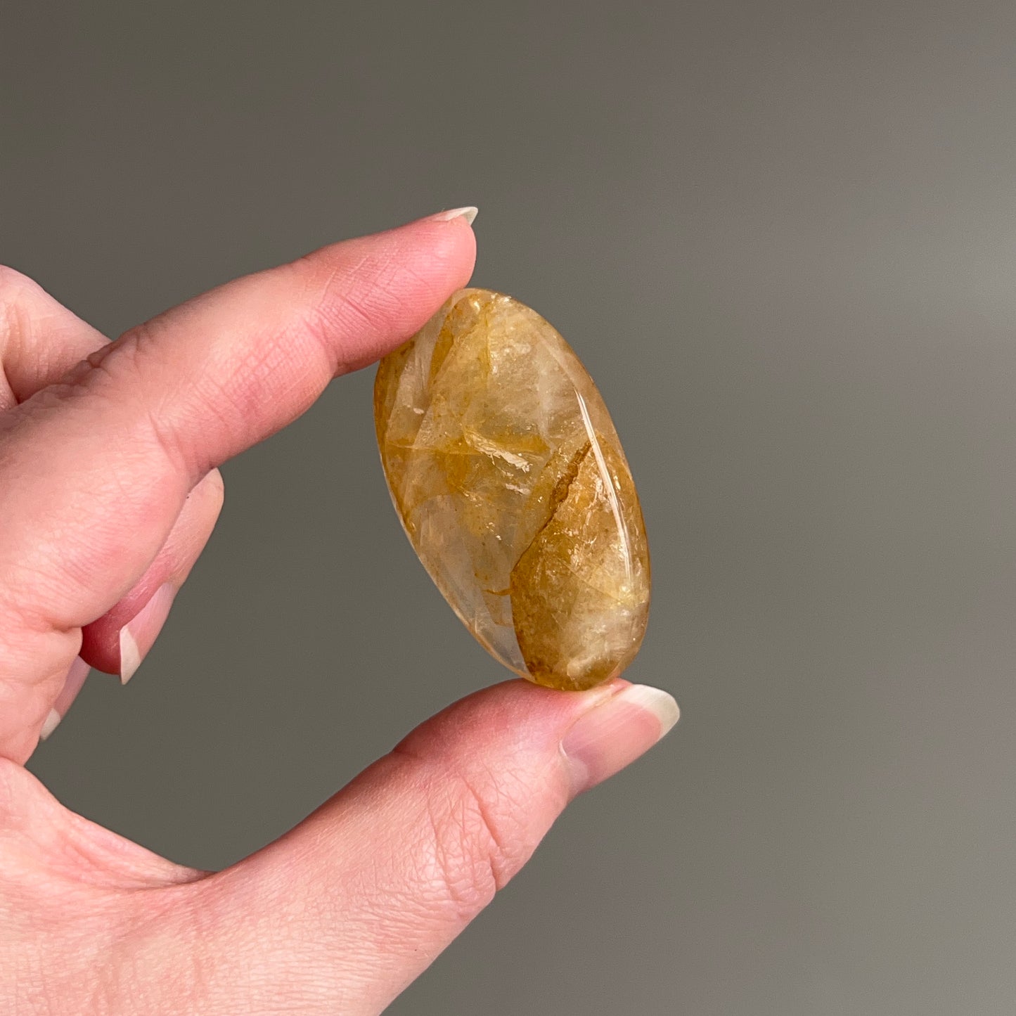 Golden Healer Quartz Palm | Golden Healer Crystal Palmstone