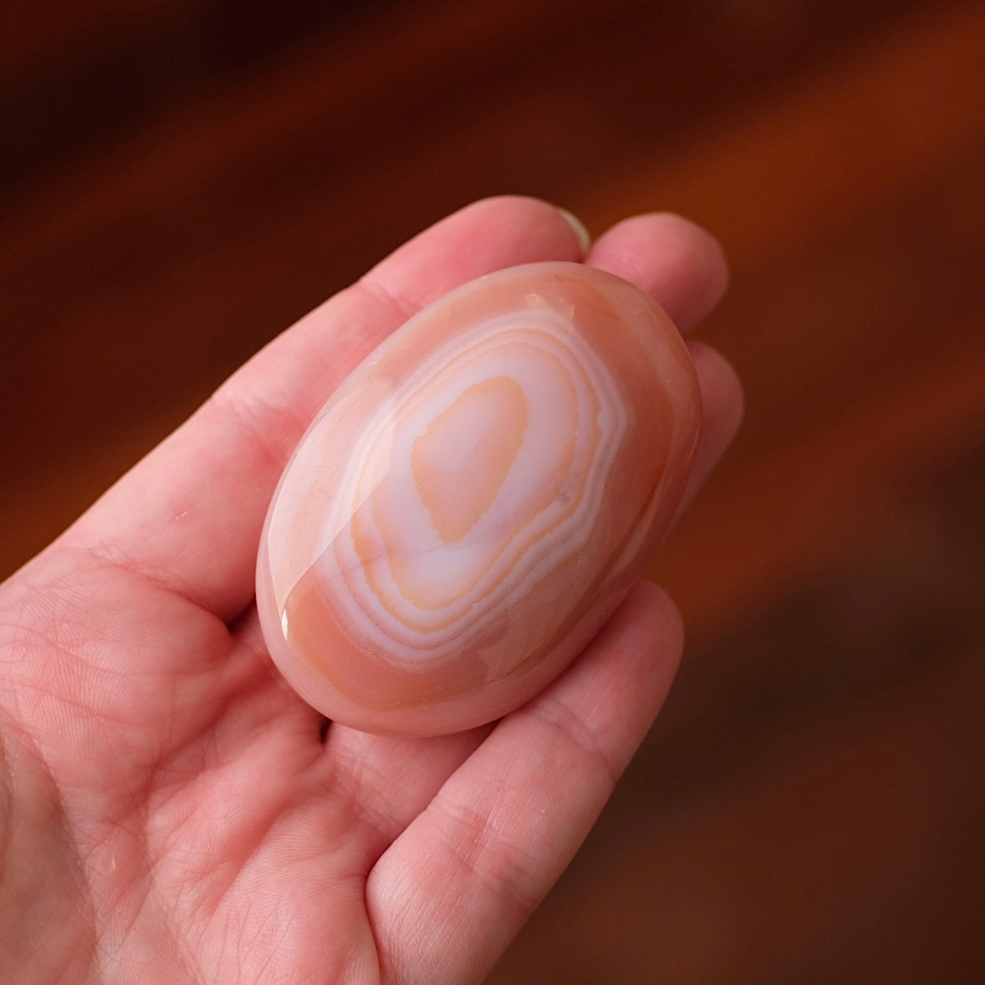 Pink Carnelian Palm | Carnelian Crystal Palm Stone