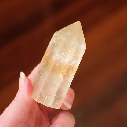 Honey Calcite Tower | Golden Optical Calcite Crystal Point