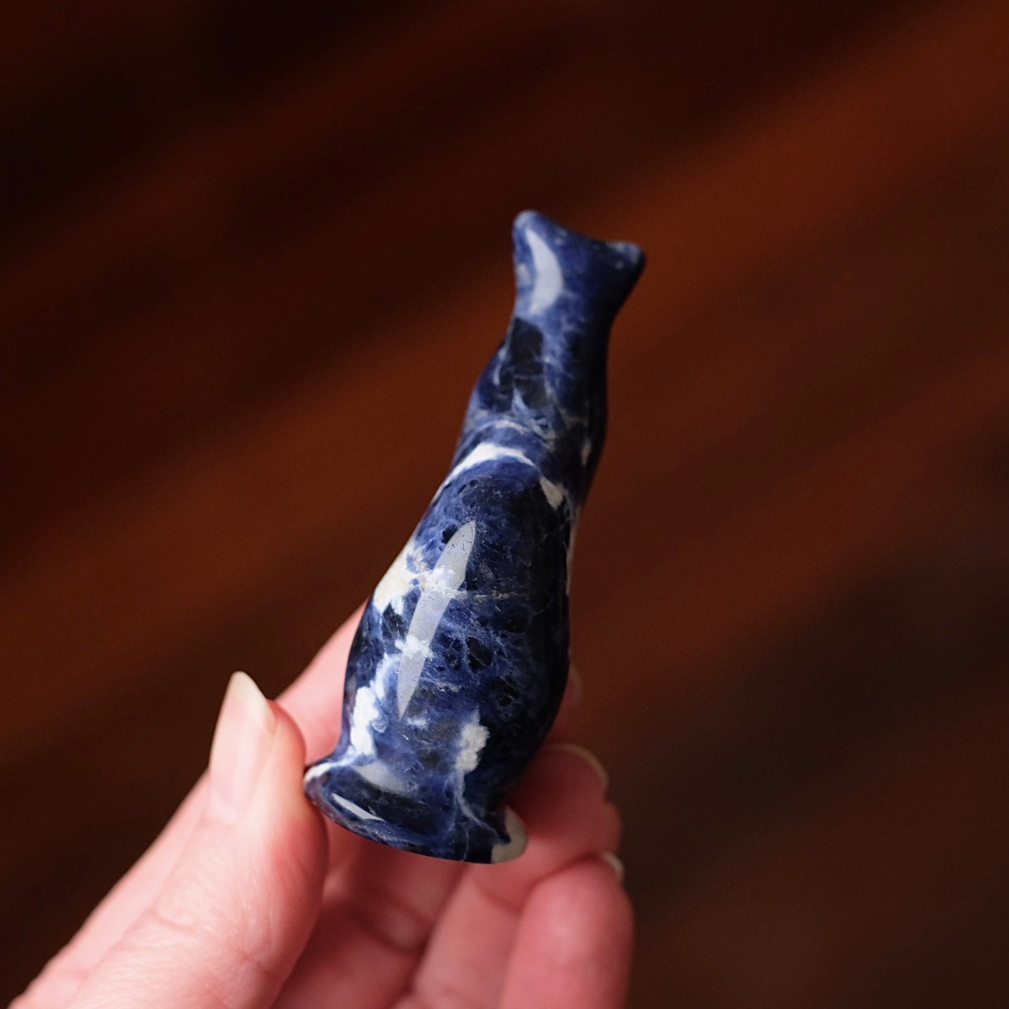 Sodalite Egyptian Cat Carving | Crystal Cat Figure