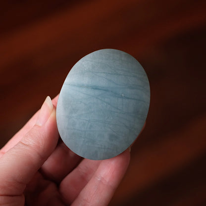 Aquamarine Palm | Blue Aquamarine Crystal Palmstone