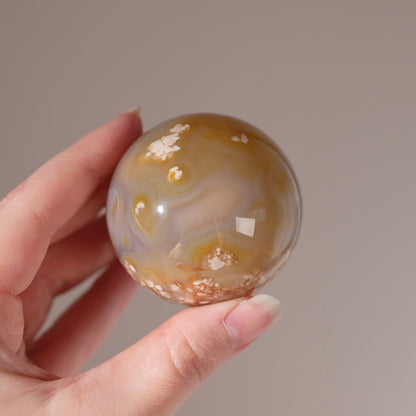Flower Agate Sphere | Cherry Blossom Agate Crystal Sphere