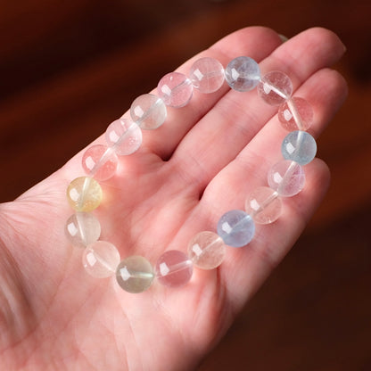 Morganite & Aquamarine Bracelet | Crystal Stretch Bracelet