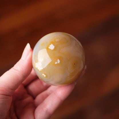 Flower Agate Sphere | Cherry Blossom Agate Crystal Sphere