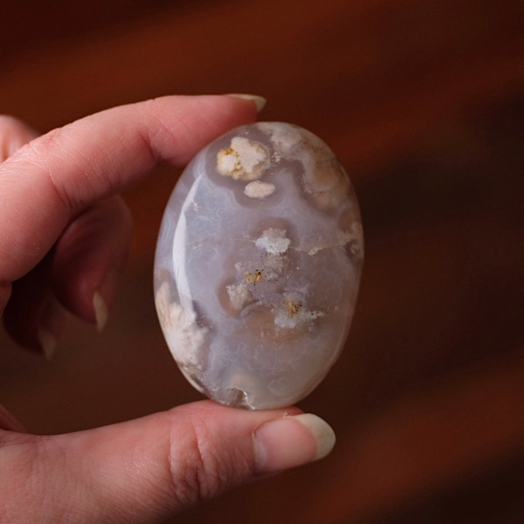 Flower Agate Palm | Flower Agate Crystal Palm Stone