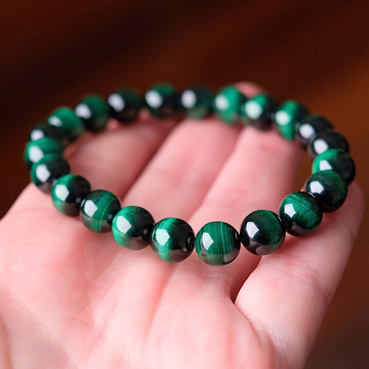 Chatoyant Malachite Bracelet | Cats Eye Malachite Crystal Bracelet