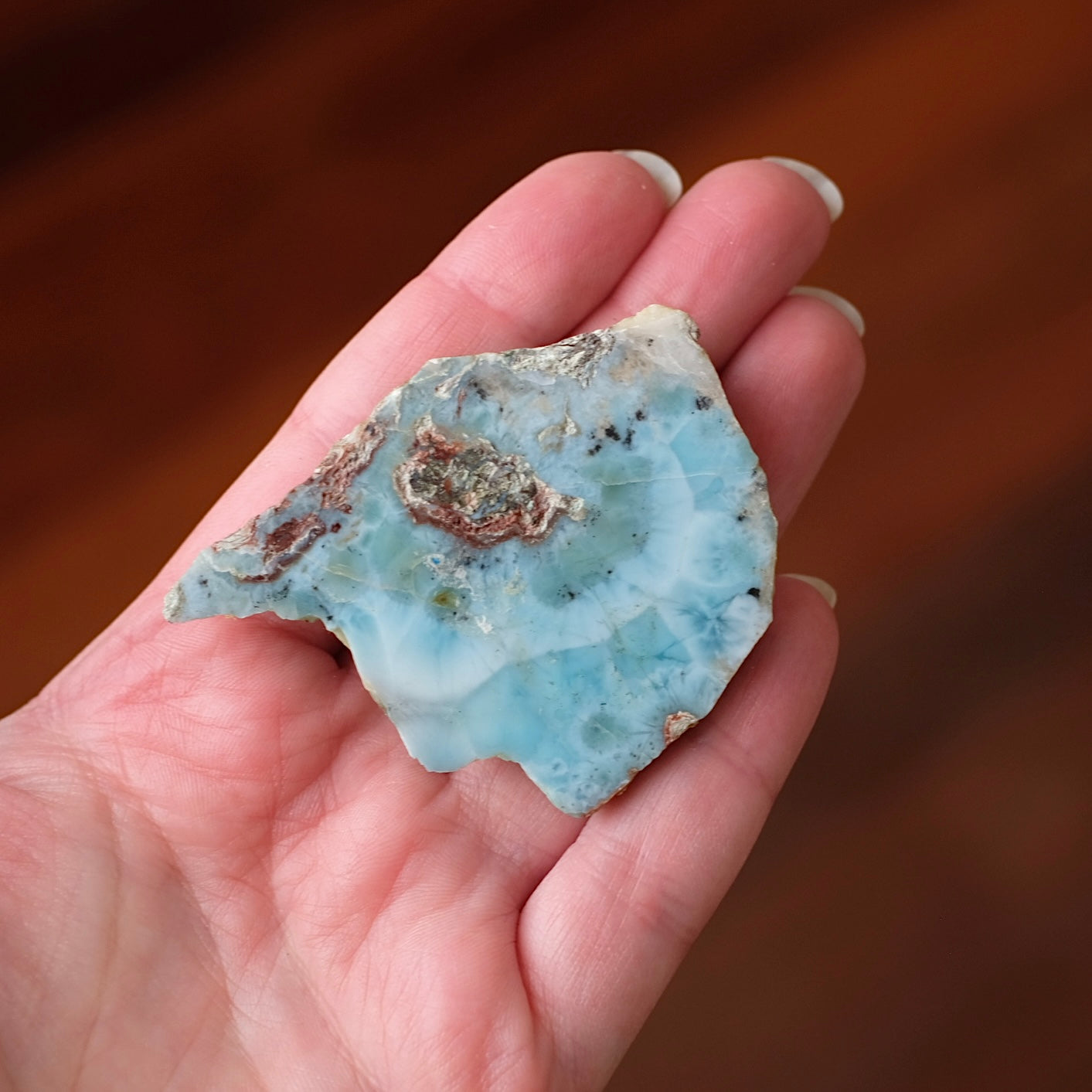 Larimar Slab | Polished Larimar Crystal Slice 3