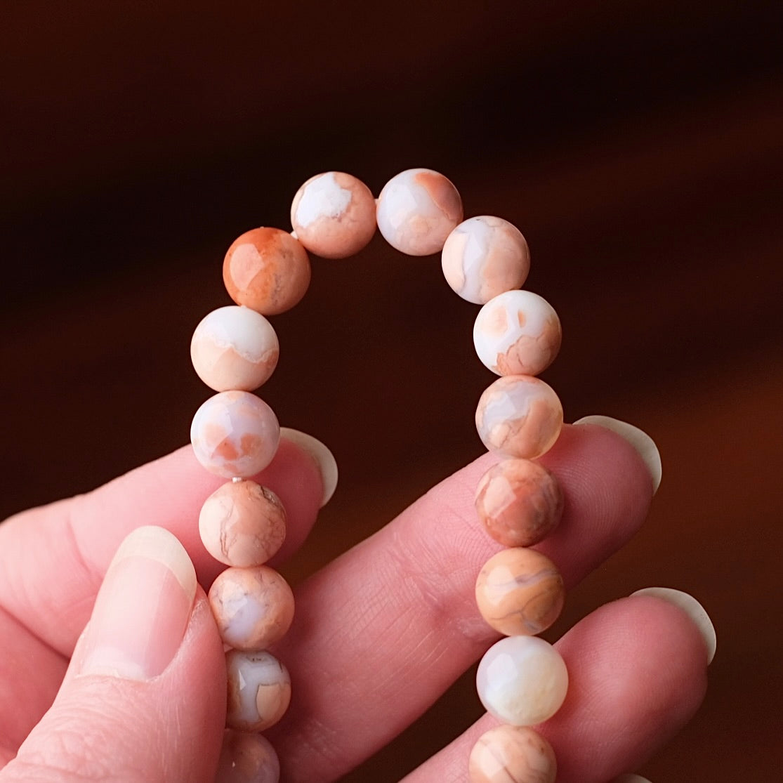 Cotton Candy Agate Bracelet | Crystal Stretch Bracelet