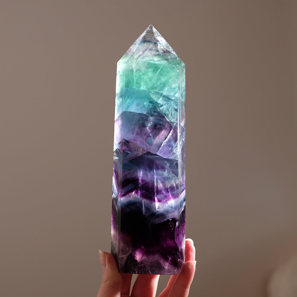 XL Rainbow Fluorite Tower | Fluorite Crystal Point