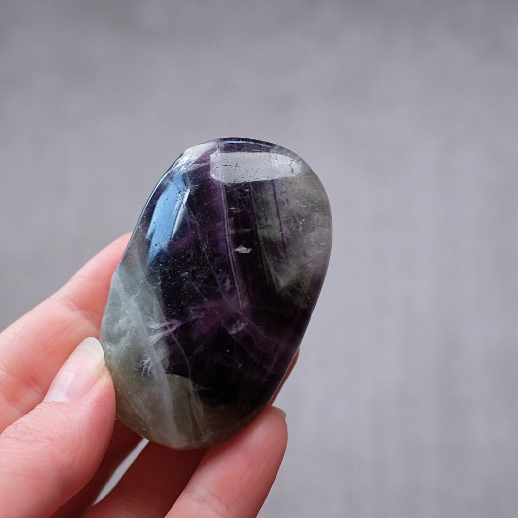 Feather Fluorite Palm | Snowflake Rainbow Fluorite Crystal