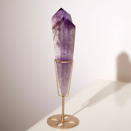 Amethyst Wand + Stand | Polished Amethyst Statement Crystal