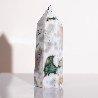 Ocean Jasper Crystal Tower | Orbicular Jasper Point