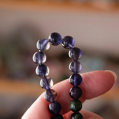 Gem Iolite & Seraphinite Crystal Bracelet | OOAK Crystal Bracelet