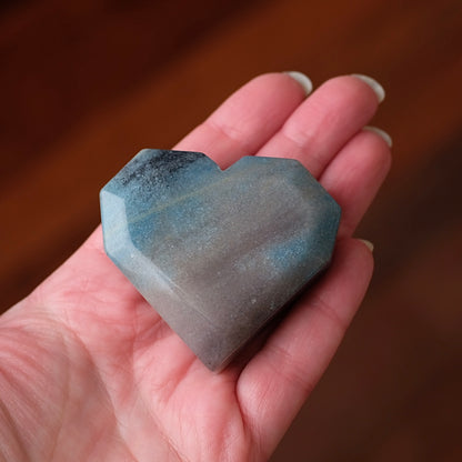 Trolleite Heart | Blue Trolleite Faceted Crystal Heart