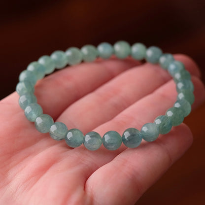 Aqua Kyanite Bracelet | Green Kyanite Crystal Stretch Bracelet