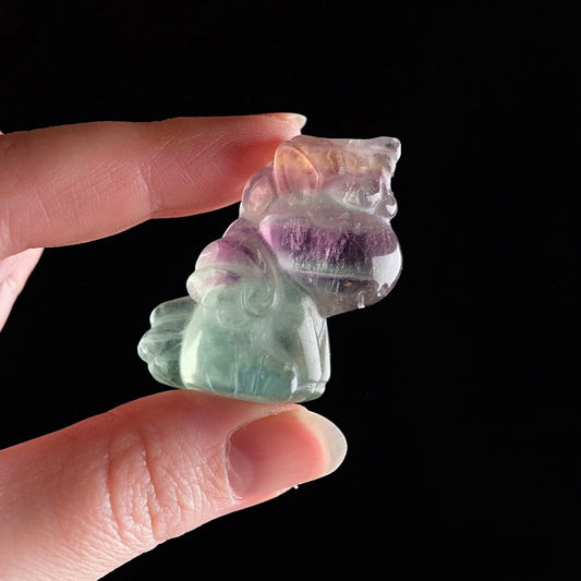 Fluorite Unicorn Carving | Baby Unicorn Rainbow Fluorite Animal