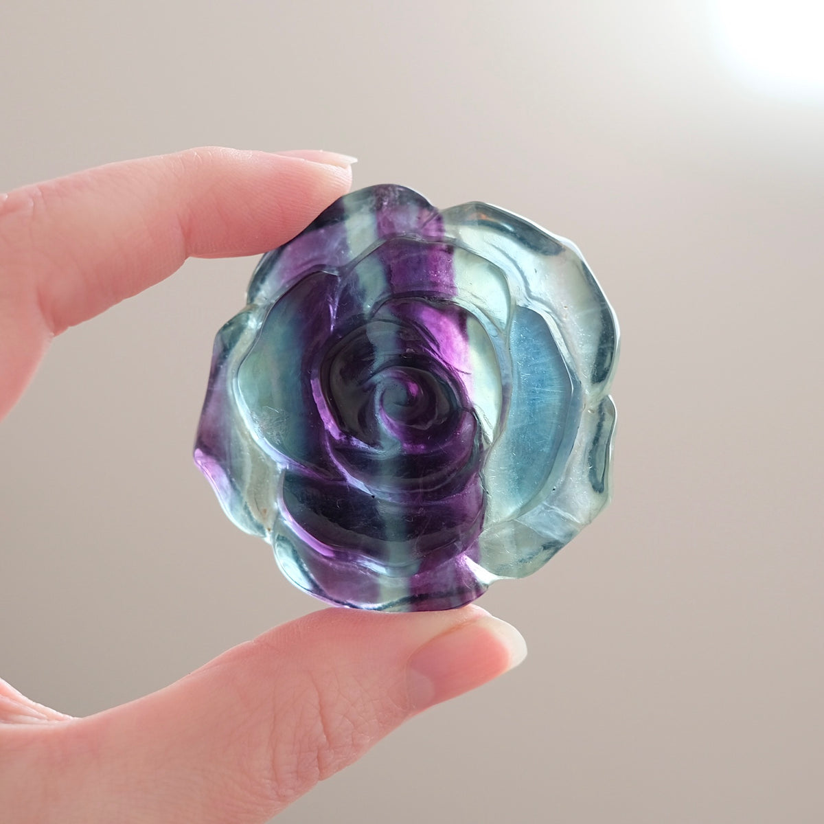 Rainbow Fluorite Flower | Fluorite Crystal Flower Carving