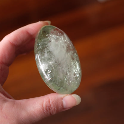 XL Prasiolite Palm | Green Amethyst Crystal Palmstone