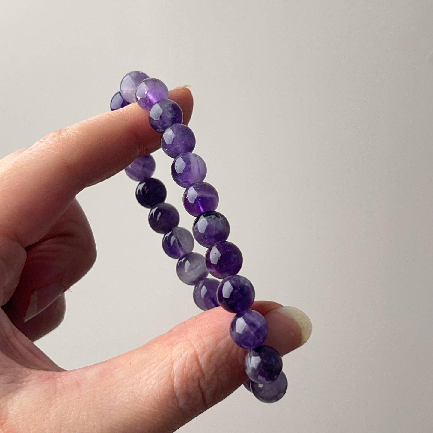 Dream Amethyst Bracelet | Chevron Amethyst Crystal Stretch Bracelet