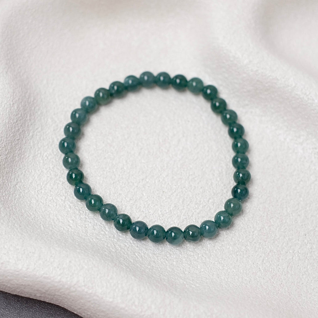 Guatemalan Blue Jadeite Bracelet | Blue Jade Crystal Stretch Bracelet