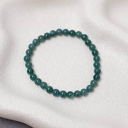 Guatemalan Blue Jadeite Bracelet | Blue Jade Crystal Stretch Bracelet