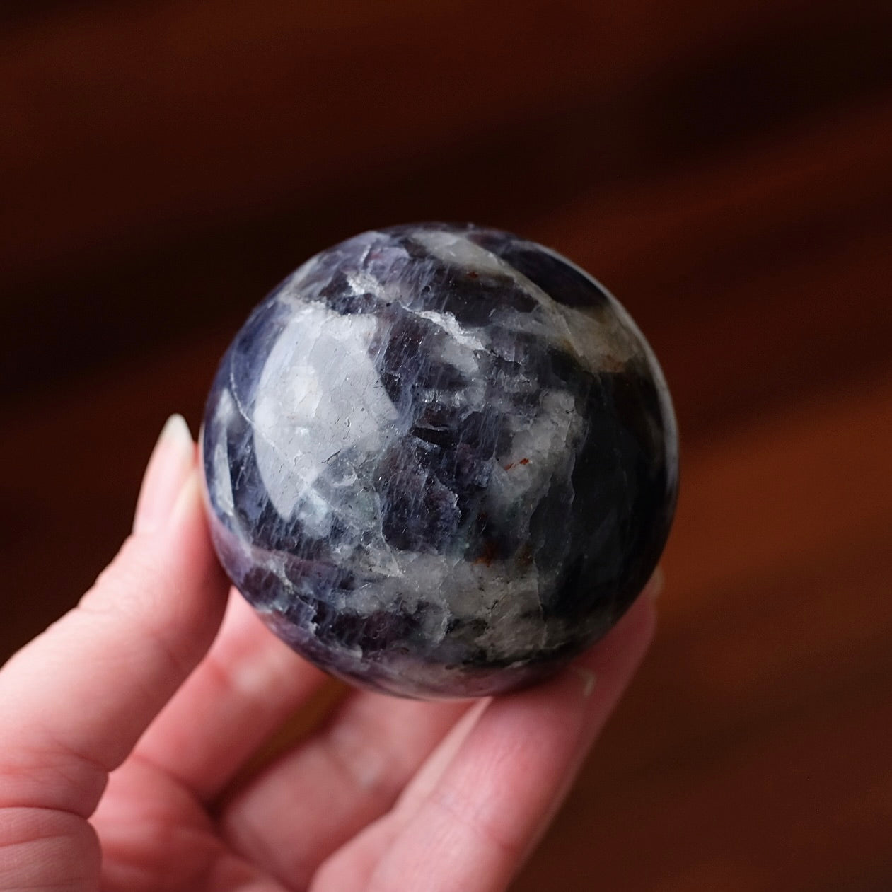 Blood Iolite Sphere | Sunstone Iolite Crystal Sphere