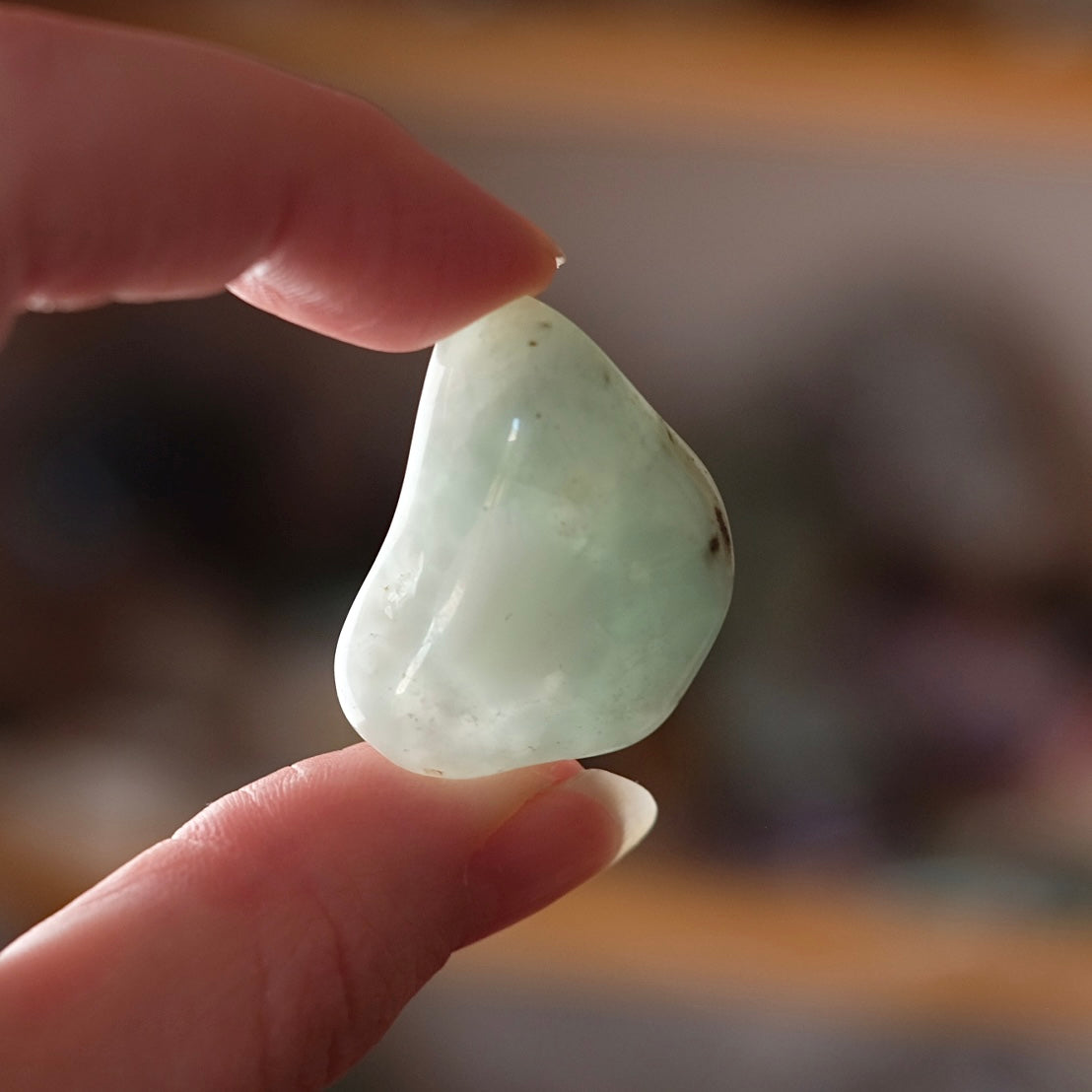 Mint Prehnite & Natrolite Pocket Stone | Tumbled Crystal