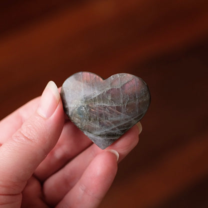 Purple Labradorite Heart | Flashy Labradorite Crystal Heart