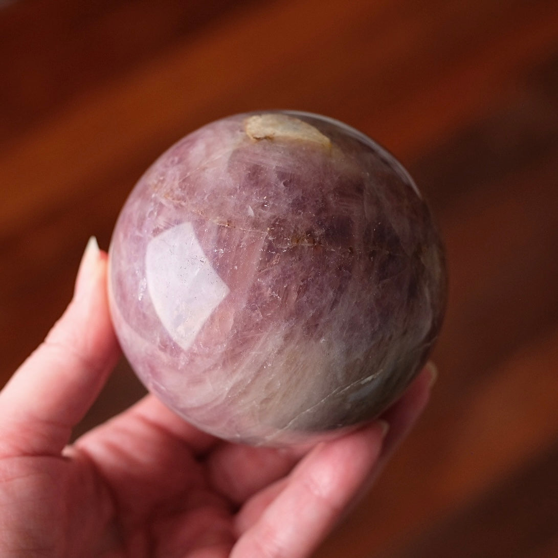 Purple Rose Quartz Sphere | Lavender Rose Quartz Crystal Sphere