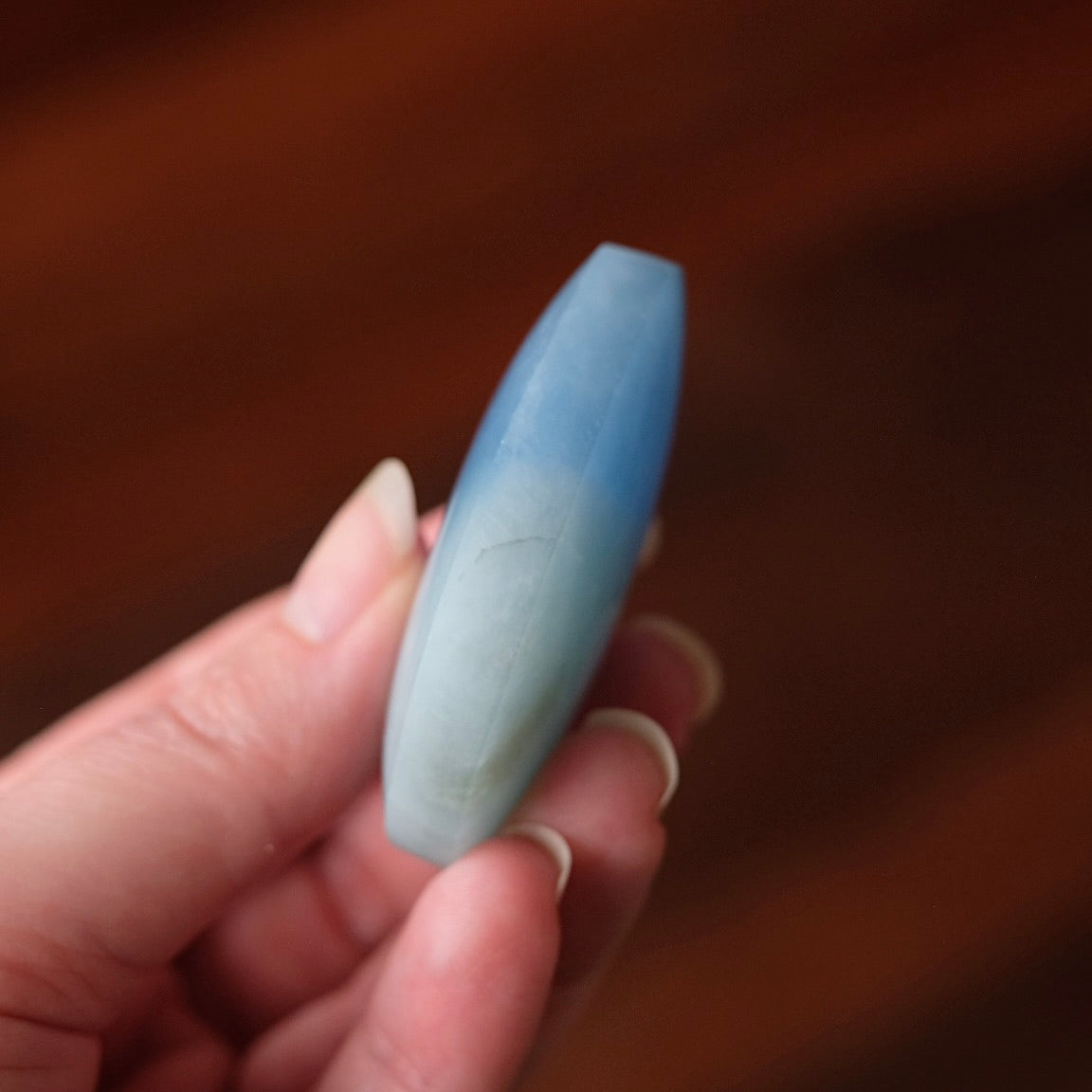 Aquamarine Palm | Blue Aquamarine Crystal Palmstone