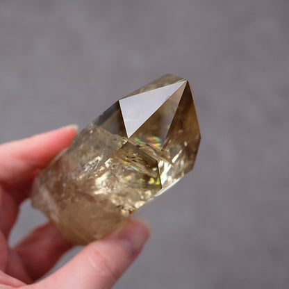 Phantom Smokey Citrine Point + Stand | Rainbow Citrine Crystal Point