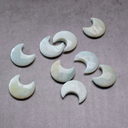 Azumar Moons | Mini Teal Quartz Crystal Moon Carvings