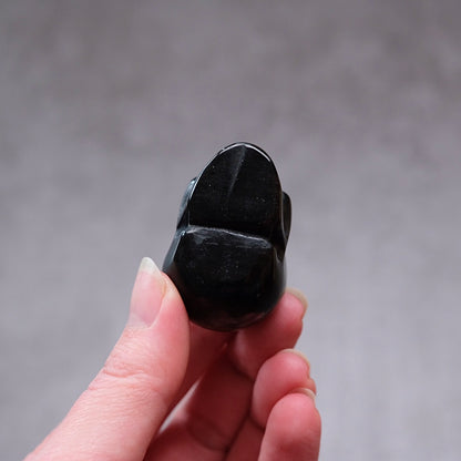 Silver Sheen Obsidian Crystal Skull | Obsidian Skull Carving